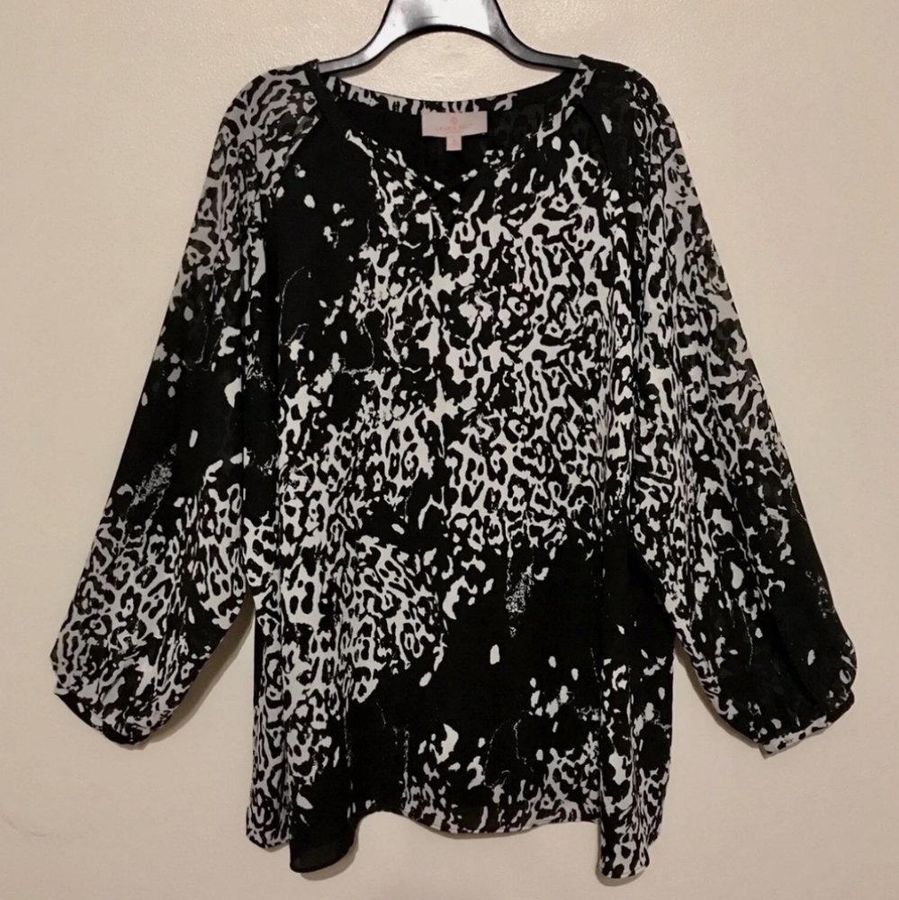 Laurie Felt Los Angeles Abstract Print Blouse